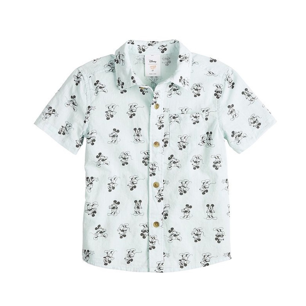 3T EUC Disney Kids Mickey Mouse Print Shirt - Light Blue